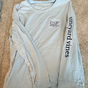 Vineyard Vines Sky Blue Logo Long Sleeve Tee